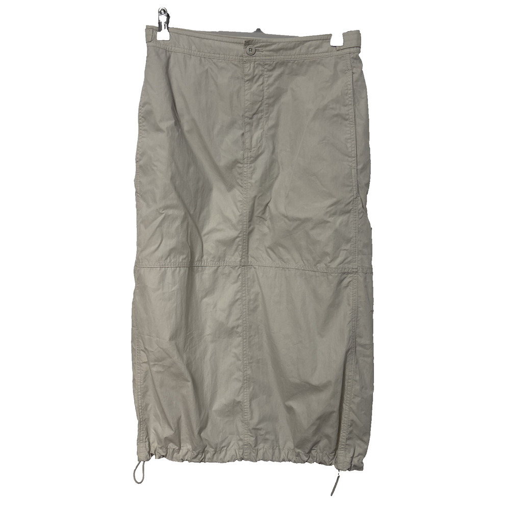 TNA‎ Aritzia Utility Skirt 4 Beige Drawstring Hem Y2K 90's Urban Streetwear